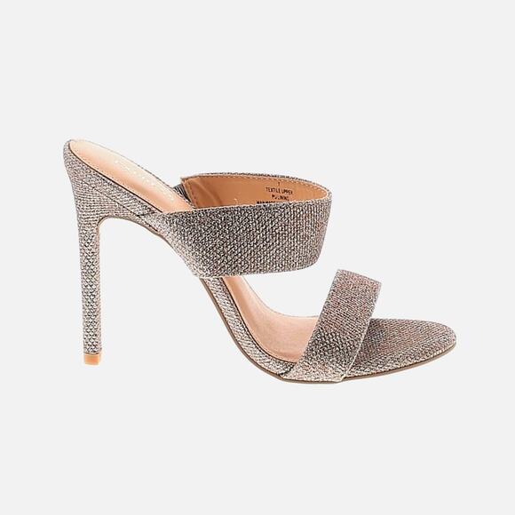 Express Shimmery Slip On Open Toe Pump Bronze/Silver 7 - Picture 1 of 12